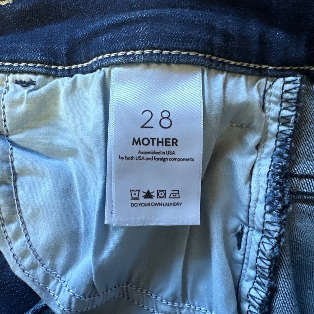 MOTHER The Hustler Roller Sneak Heirloom Wide Leg Jeans 28 Boho Chic - Picture 7 of 8